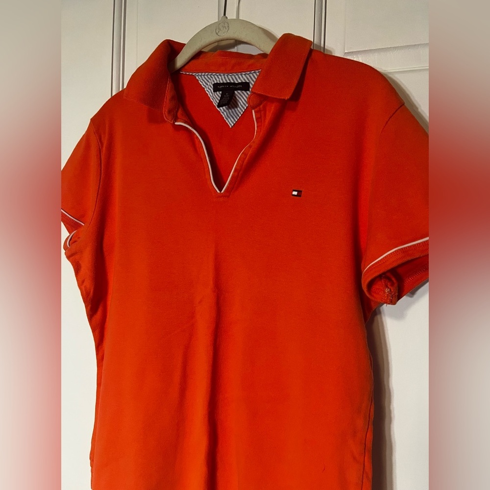 Tommy‎ Hilfiger Women’s Salmon Polo Short Sleeve Size XL - Picture 5 of 8